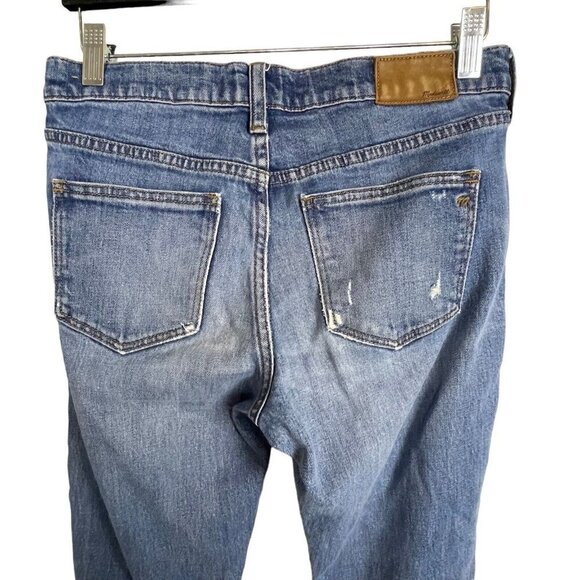 Madewell Slim Boyjean Distressed Distroyed‎ Blue Whiskering Size 25 - Picture 4 of 7